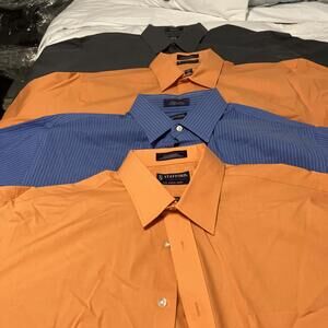 Stafford Easy-Care Long Sleeve Mens Shirt Size 17 1/2 (34-35)Travel- Set Of 4